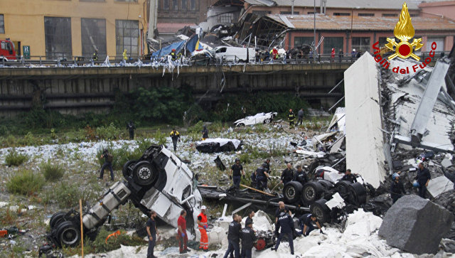 В Генуе число жертв при обрушении моста достигло 22 человек