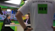Павильон телеканала Russia Today. Архивное фото Павильон телеканала Russia Today. Архивное фото