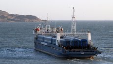 Поезд Симферополь - Москва на Керченской паромной переправе Поезд Симферополь - Москва на Керченской паромной переправе