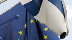 Флаги Финляндии и Евросоюза Флаги Финляндии и Евросоюза