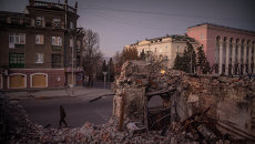 Вид на одну из улиц в Луганске. Архивное фото Вид на одну из улиц в Луганске. Архивное фото