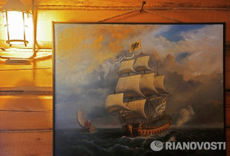 Картина с изображением 54-пушечного линейного корабля Полтава Картина с изображением 54-пушечного линейного корабля Полтава