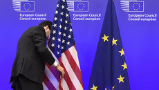 Флаги США и ЕС Флаги США и ЕС