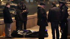 На месте убийства политика Бориса Немцова На месте убийства политика Бориса Немцова