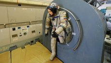 Тренажер для подготовки космонавтов. Архивное фото Тренажер для подготовки космонавтов. Архивное фото