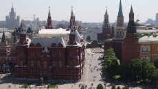 Вид на Государственный исторический музей и Красную площадь, архивное фото Вид на Государственный исторический музей и Красную площадь, архивное фото