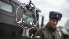 Выносной датчик специальной разведывательной химической машины РХМ. Архивное фото Выносной датчик специальной разведывательной химической машины РХМ. Архивное фото