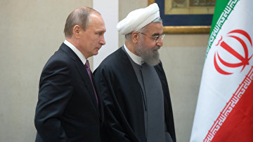 Президент России Владимир Путин и президент Исламской Республики Иран Хасан Роухани