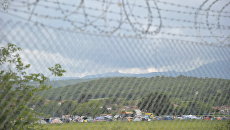 Вид на стихийный лагерь беженцев. Архивное фото Вид на стихийный лагерь беженцев. Архивное фото