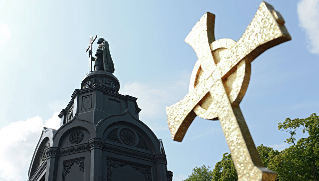 Памятника святому равноапостольному князю Владимиру на Владимирской горке в Киеве. Архивное фото