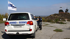 The situation in the checkpoint Stanitsa Luganskaya in Donbass.  Archival photo