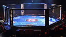 Клетка для проведения боев MMA. Архивное фото Клетка для проведения боев MMA. Архивное фото
