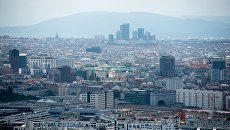 Вид на Вену с Дунайской телебашни. Архивное фото Вид на Вену с Дунайской телебашни. Архивное фото