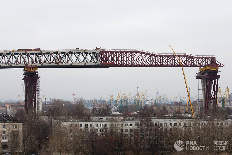 Строительство двухъярусного моста Западного скоростного диаметра в Санкт-Петербурге Строительство двухъярусного моста Западного скоростного диаметра в Санкт-Петербурге