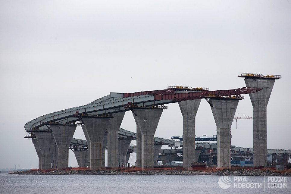 Строительство двухъярусного моста Западного скоростного диаметра в Санкт-Петербурге Строительство двухъярусного моста Западного скоростного диаметра в Санкт-Петербурге