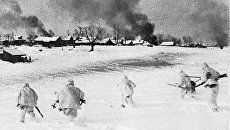 Контрнаступление советских войск в битве под Москвой 5 декабря 1941 года. Кадр из документального фильма Разгром немецко-фашистских войск под Москвой Контрнаступление советских войск в битве под Москвой 5 декабря 1941 года. Кадр из документального фильма Разгром немецко-фашистских войск под Москвой