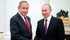Президент РФ Владимир Путин и премьер-министр Израиля Биньямин Нетаньяху во время встречи. 9 марта 2017 Президент РФ Владимир Путин и премьер-министр Израиля Биньямин Нетаньяху во время встречи. 9 марта 2017
