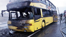 Сгоревший автобус на Ставрополье Сгоревший автобус на Ставрополье