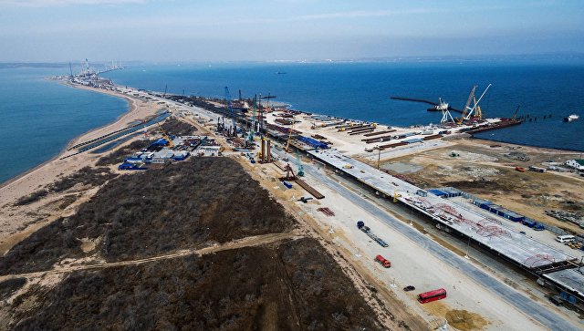 Строительство транспортного перехода через Керченский пролив. Архивное фото