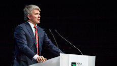 Министр спорта РФ Павел Колобков выступает на симпозиуме Всемирного антидопингового агентства (WADA) в Швейцарии. 13 марта 2017 Министр спорта РФ Павел Колобков выступает на симпозиуме Всемирного антидопингового агентства (WADA) в Швейцарии. 13 марта 2017