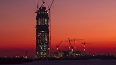 Вид на строительство многофункционального Лахта-центра в Санкт-Петербурге Вид на строительство многофункционального Лахта-центра в Санкт-Петербурге