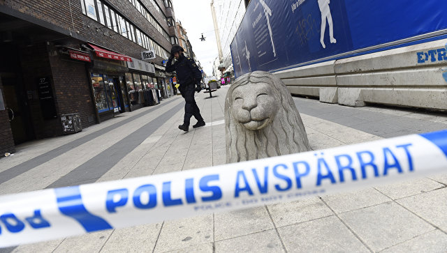 Полицейское оцепление в Стокгольме. Архивное фото