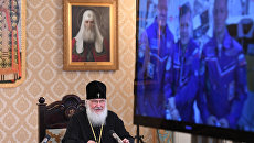 Патриарх Кирилл проводит телемост с космонавтами МКС. Архивное фото Патриарх Кирилл проводит телемост с космонавтами МКС. Архивное фото