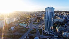 Вид на город Саратов. Архивное фото Вид на город Саратов. Архивное фото
