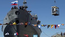Спуск на воду судна связи проекта 18280 Иван Хурс. Архивное фото Спуск на воду судна связи проекта 18280 Иван Хурс. Архивное фото