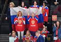 Жены и подруги игроков сборной России во время матча 1/4 финала чемпионата мира по хоккею 2017 между сборными командами России и Чехии. 18 мая 2017 Жены и подруги игроков сборной России во время матча 1/4 финала чемпионата мира по хоккею 2017 между сборными командами России и Чехии. 18 мая 2017