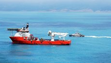 Судно снабжения Normand Poseidon, обеспечивающее работу судна-трубоукладчика Pioneering Spirit в Черном море Судно снабжения Normand Poseidon, обеспечивающее работу судна-трубоукладчика Pioneering Spirit в Черном море