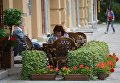Посетители кафе на улице Житная в Москве Посетители кафе на улице Житная в Москве