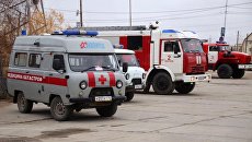 Автомобили медицины катастроф и пожарной службы у здания Якутской ГРЭС. 1 октября 2017 Автомобили медицины катастроф и пожарной службы у здания Якутской ГРЭС. 1 октября 2017