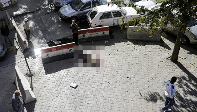 Последствия минометного обстрела Дамаска