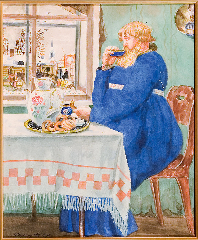 Извозчик в трактире, 1920. Серия акварелей. Воспроизведена в альбоме Русь. Русские типы Б.М. Кустодиева. Петроград, изд. Аквилон, 1923. Бумага, акварель. НИМ РАХ. Музей-квартира И.И. Бродского Извозчик в трактире, 1920. Серия акварелей. Воспроизведена в альбоме Русь. Русские типы Б.М. Кустодиева. Петроград, изд. Аквилон, 1923. Бумага, акварель. НИМ РАХ. Музей-квартира И.И. Бродского