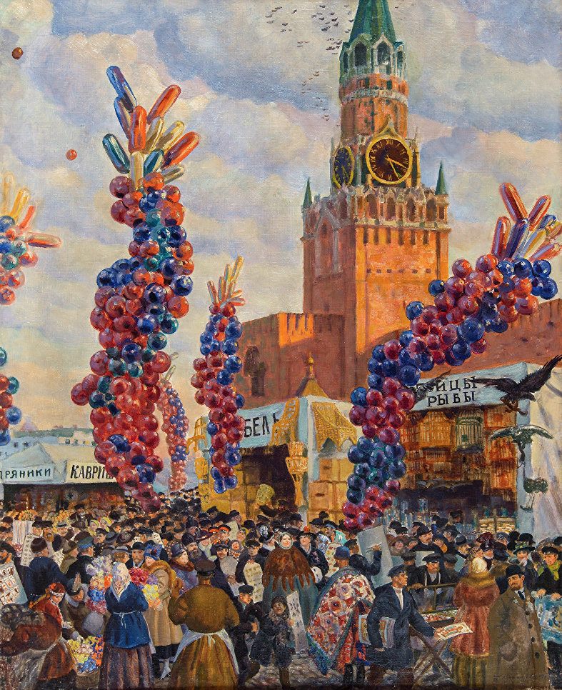 Вербный торг у Спасских ворот в Москве, 1914. Холст, масло. Нижегородский государственный художественный музей Вербный торг у Спасских ворот в Москве, 1914. Холст, масло. Нижегородский государственный художественный музей