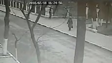 Стоп-кадр с камеры видеонаблюдения у храма в Кизляре, на который было совершено нападение 18 февраля 2018 Стоп-кадр с камеры видеонаблюдения у храма в Кизляре, на который было совершено нападение 18 февраля 2018