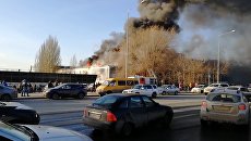 Кадры пожара на крыше бывшего ресторана в Самаре Кадры пожара на крыше бывшего ресторана в Самаре
