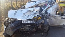 ДТП на 67-км автодороги А-107 с автобусом с детьми и легковым автомобилем. 12 апреля 2018 ДТП на 67-км автодороги А-107 с автобусом с детьми и легковым автомобилем. 12 апреля 2018