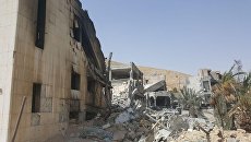 Исследовательский центр в Сирии, разрушенный в результате авиаударов коалиции Исследовательский центр в Сирии, разрушенный в результате авиаударов коалиции