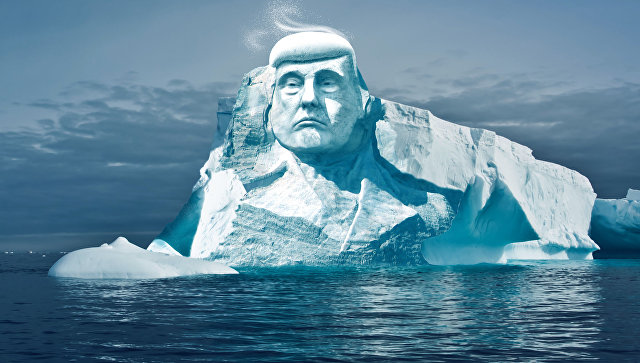 Экологи хотят вырубить изо льда в Арктике 35-метровую голову Трампа. Архивное фото