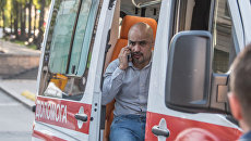 Мустафа Найем в автомобиле скорой помощи Мустафа Найем в автомобиле скорой помощи