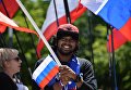 Мужчина во время празднования Дня России в Симферополе. 12 июня 2018 Мужчина во время празднования Дня России в Симферополе. 12 июня 2018