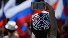 Во время празднования Дня России в Симферополе. Архивное фото Во время празднования Дня России в Симферополе. Архивное фото