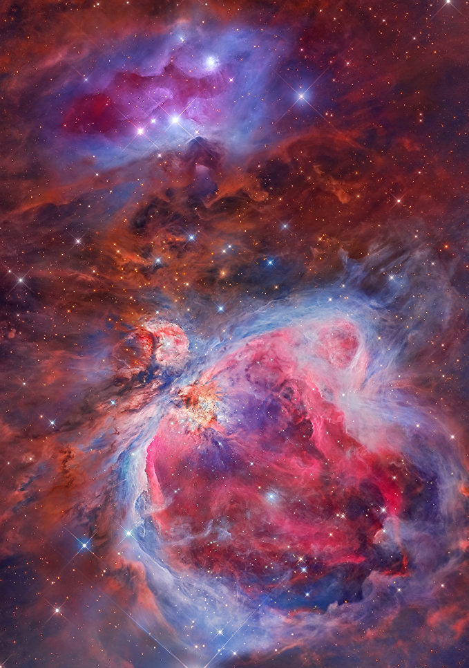   Miguel Angel Garci?a Borrella and Lluis Romero Ventura Mosaic of the Great Orion & Running Man Nebula,   - Insight Astronomy Photographer of the Year 2018