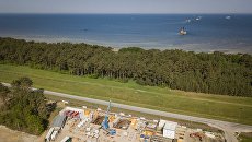 Подготовительные работы по укладке труб в рамках строительства магистрального газопровода Северный поток-2 Подготовительные работы по укладке труб в рамках строительства магистрального газопровода Северный поток-2