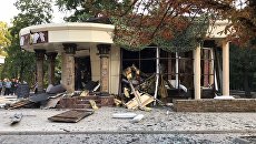На месте взрыва в кафе Сепар в Донецке. Архивное фото На месте взрыва в кафе Сепар в Донецке. Архивное фото