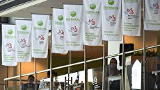 Логотипы Сбербанка на площадке IV Восточного экономического форума Логотипы Сбербанка на площадке IV Восточного экономического форума