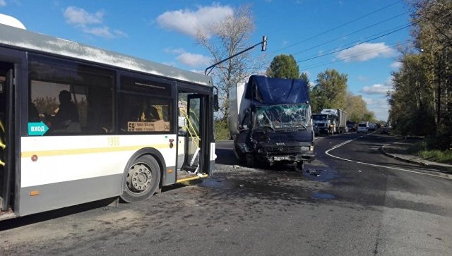 ДТП с автобусом и газелью в городском округе Домодедово, Московской области. 26 сентября 2018