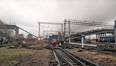 Обрушение моста на ж/д пути в Амурской области Обрушение моста на ж/д пути в Амурской области